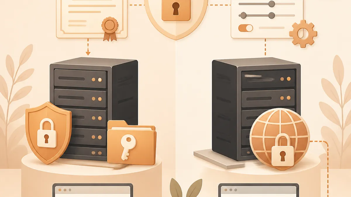 ภาพประกอบเรื่อง การตั้งค่า SSL และ HTTPS บนเว็บเซิร์ฟเวอร์: เปรียบเทียบวิธีตั้งค่าระหว่างการใช้ใบรับรองและการกำหนดค่า HTTPS